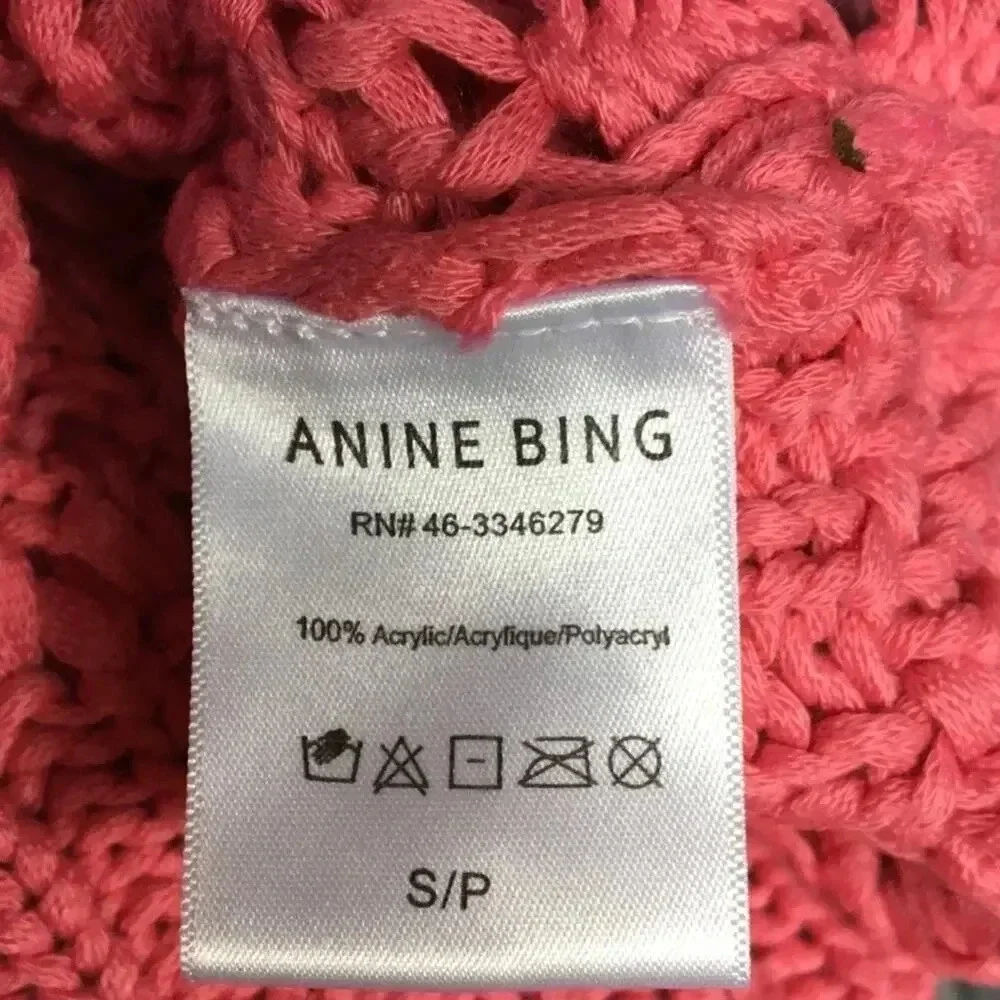 NWT Anine Bing Juliette Loose Knit Pink Sweater S